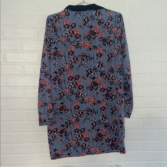 Abercrombie & Fitch Shirt Dress Shift Fit Floral Long Cuffed Sleeve Collared - Picture 5 of 7